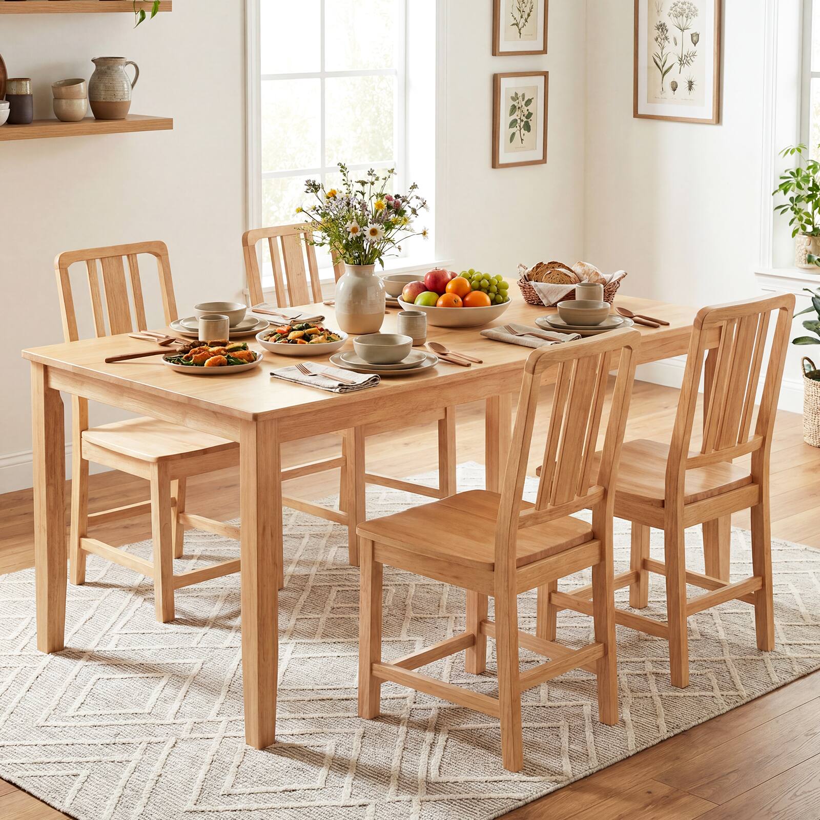 Alt View 1. Gymax - Gymax Dining Chairs Set of 4 Rubber Wood Dining Room Chairs w/ Hollowed Backrest - Yellow.