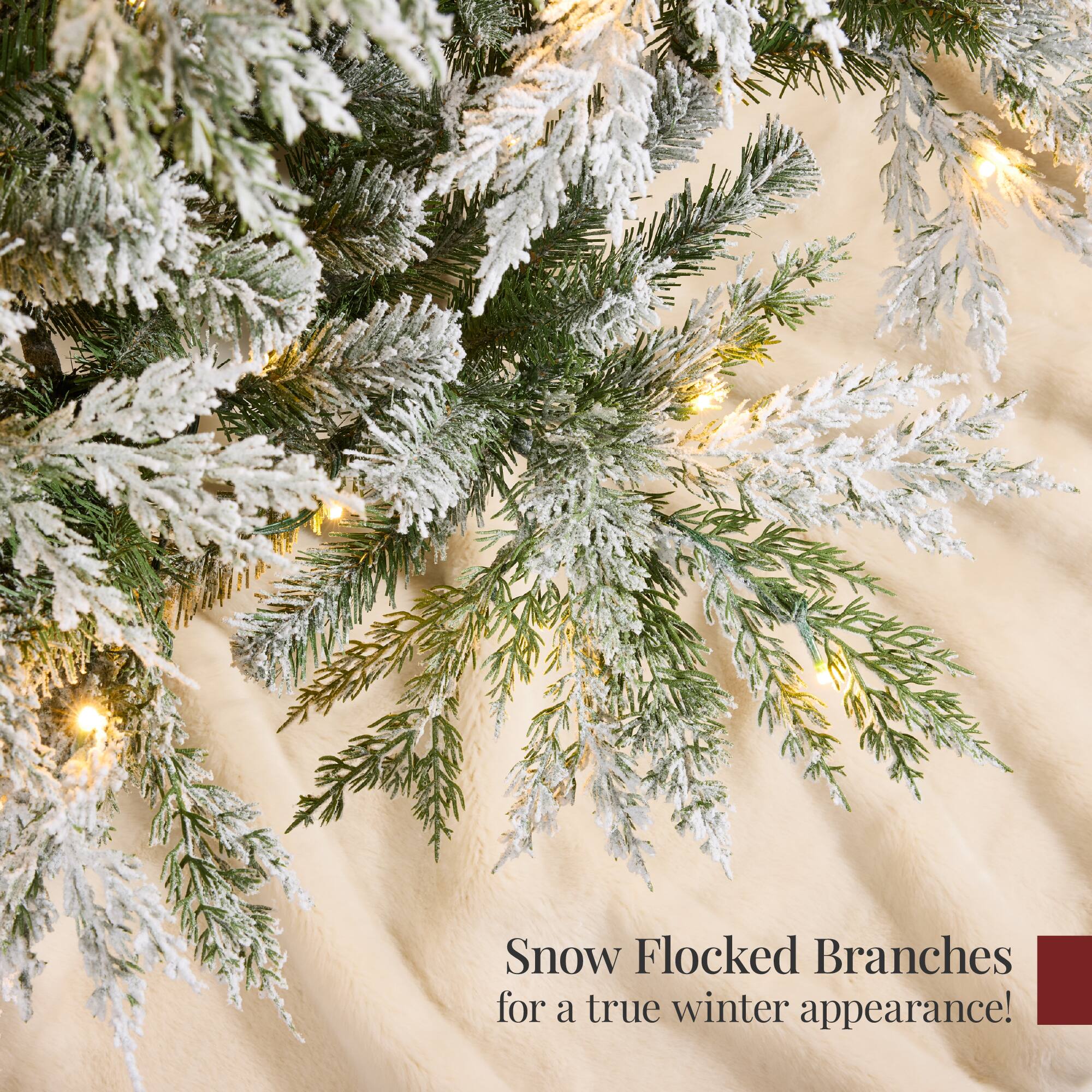 Snow Flocked Branches for a true winter appearance!