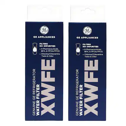 GE APPLIANCES
FILTERS 50+ IMPURITIES
+ 8 Pharmaceuticals, BPA, & PFOA/PFOS
+ Chlorine/Chloramine
Taste & Odor
GENUINE WATER FILTER
FOR GE REFRIGERATOR
XWFE
GE APPLIANCES
FILTERS 50+ IMPURITIES
+ 8 Pharmaceuticals, BPA, & PFOA/PFOS
+ Chlorine/Chloramine
Taste & Odor
GENUINE WATER FILTER
FOR GE REFRIGERATOR
XWFE