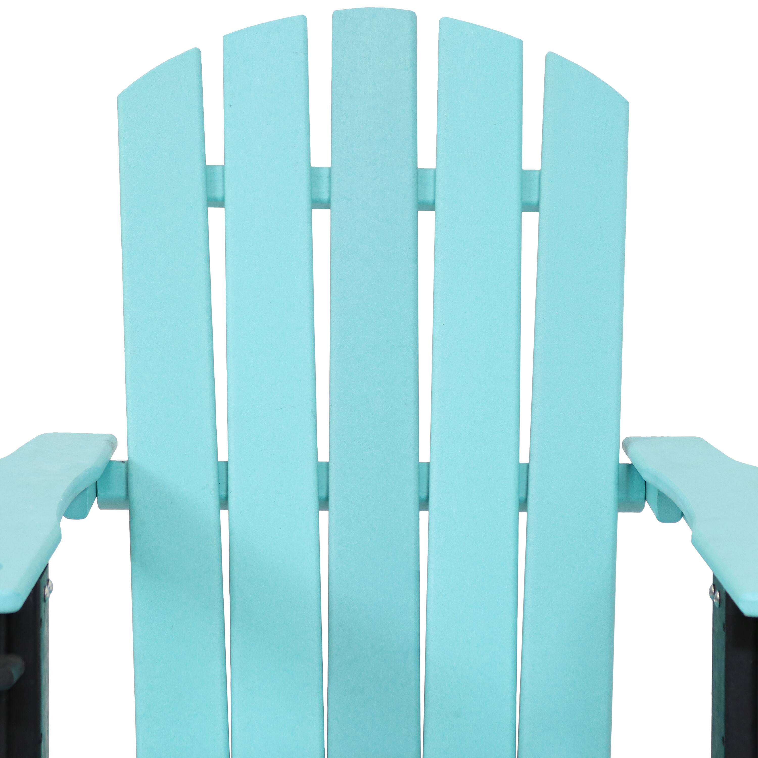 Alt View 5. Sunnydaze - HDPE Adirondack Chair with Drink Holder - Set of 2 - Turquoise and Black.