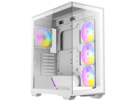 Antec - C3 ARGB White, 4x ARGB Fans, 8 Fan Support, Type-C 3.2 Gen 2, Tempered Glass, 360mm Radiator, ATX Mid-Tower - White