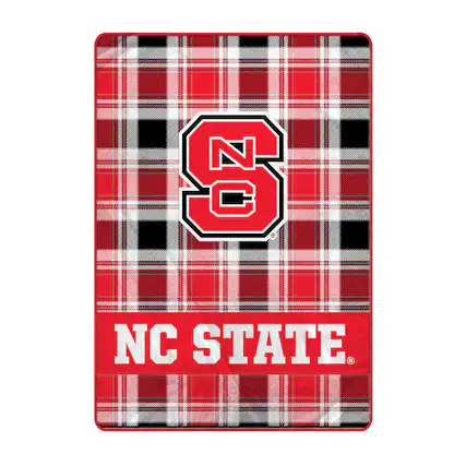 Front. Pegasus - NC State Wolfpack 66" x 95" Oversized Plaid FAN-mily Ultra Cozy Blanket - Multicolor.