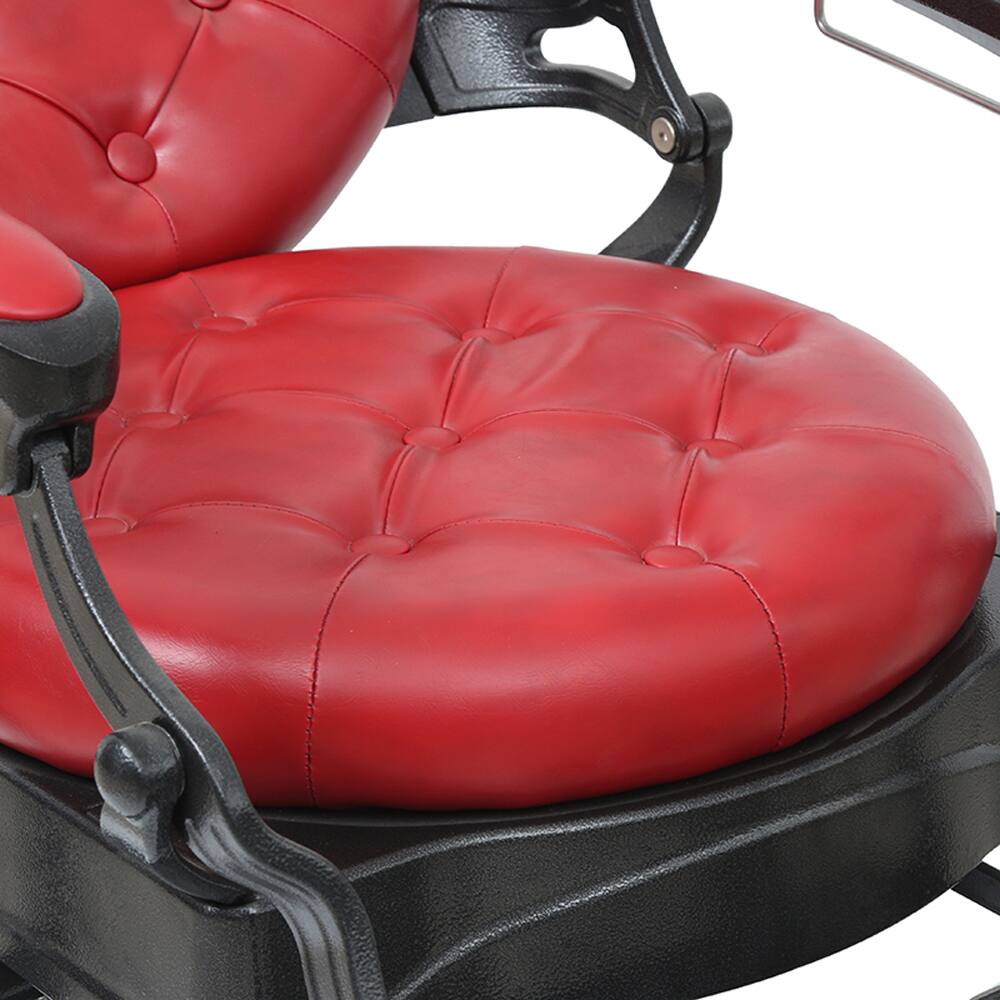 Alt View 8. Winado - Vintage Heavy Duty Recline Barber Chair Salon Beauty All Purpose Equipment with Towel Rack, Removable Headrest, Footrest - Red.