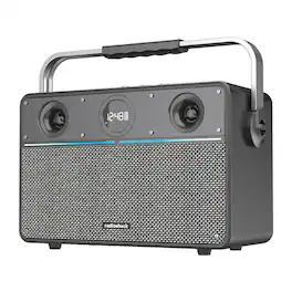 RadioShack - 80W Wireless Speaker with Dual Woofers and Tweeters, Guitar and Mic Inputs, Bluetooth, USB and AUX 4001985
