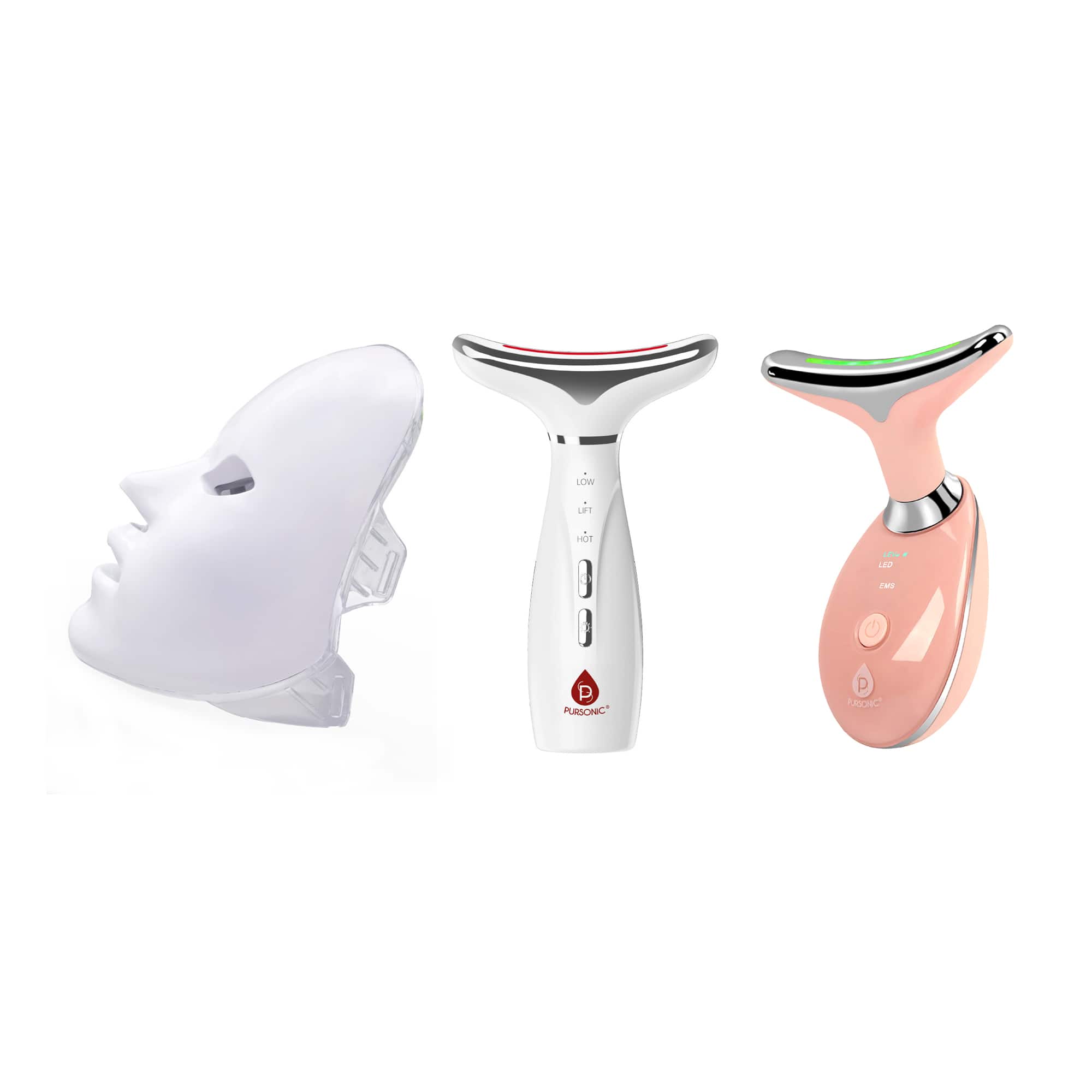Pursonic - The Ultimate Glow Set: 7-in-1 Therapy Device & LED Face Mask