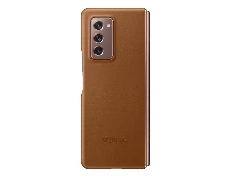Samsung - Leather Cover for Galaxy Z Fold2 5G | Color: - Brown
