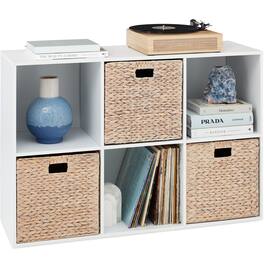 Best Choice Products - 6-Cube Bookshelf, 13.5in Display Storage System, Organizer w/ Removable Back Panels - White