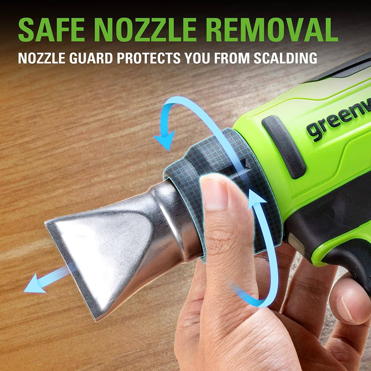 SAFE NOZZLE REMOVAL  
NOZZLE GUARD PROTECTS YOU FROM SCALDING