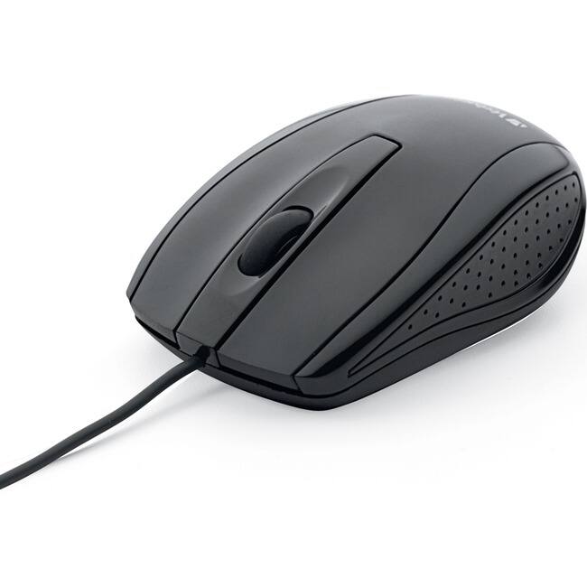 Front. Verbatim - Verbatim Corded Optical Mouse - Black - Optical - Cable - Black - Scroll Wheel - 1 Each - Black.