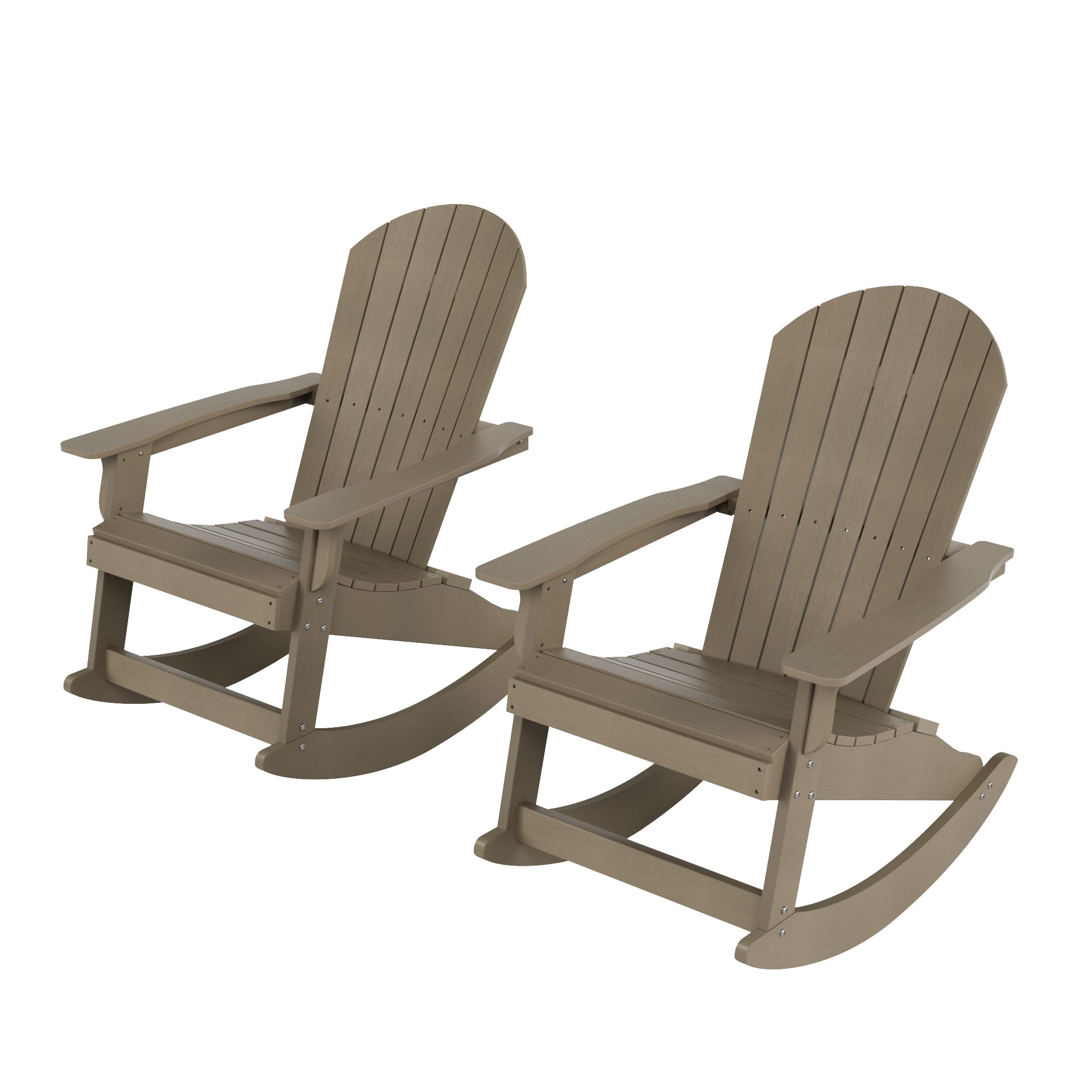 WestinTrends - Tuscany HIPS Outdoor Rocking Adirondack Chair (Set of 2) - Taupe