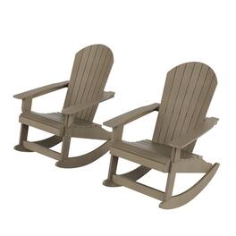 WestinTrends - Tuscany HIPS Outdoor Rocking Adirondack Chair (Set of 2) - Taupe
