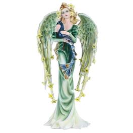 FC Design - 9.25"H Angel Fairy with Peacock Figurine Statue Office Desk Tabletop Home Decor Gift - Multi-Color