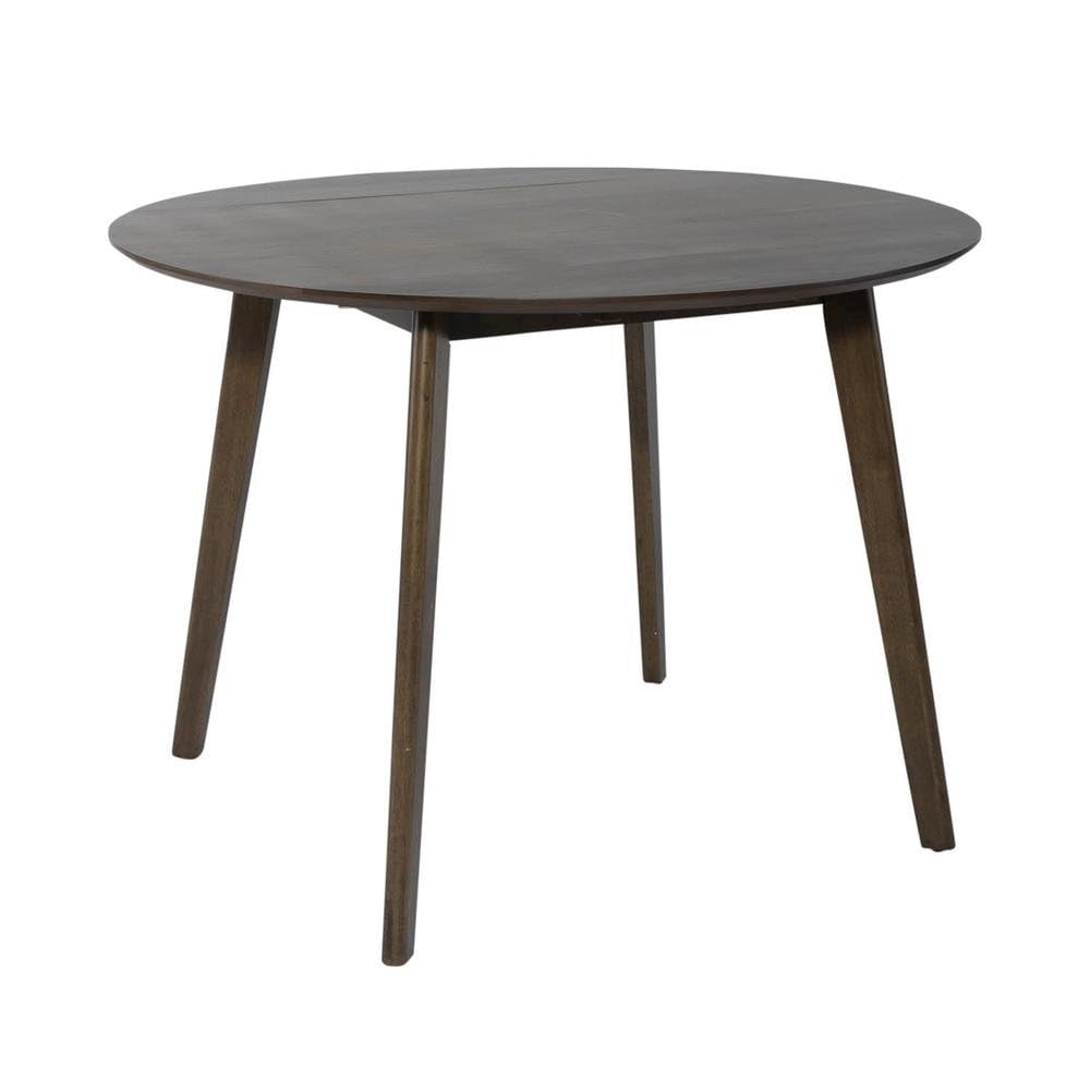 Alt View 2. Starlight Canyon Home - Round Dining Table with Drop Leaves – Small Round Kitchen Table in Brown - Brown.