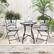 Back. Costway - Set of 2 Mosaic Chairs for Patio with Decorative Backrest Heavy-Duty Frame - Black.