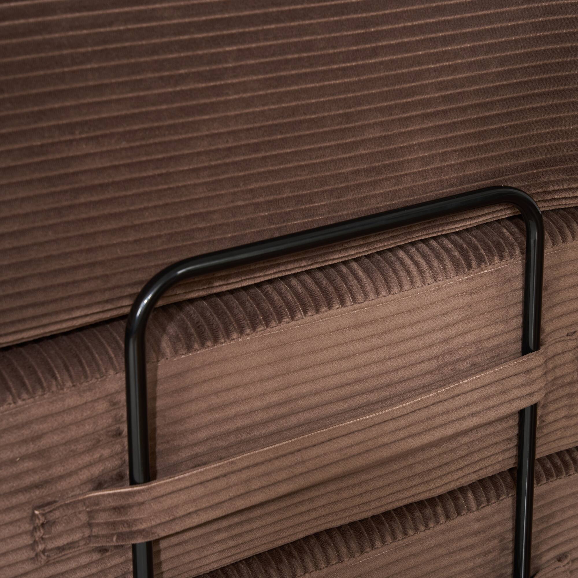 Alt View 7. GOODSILO - Convertible Sleeper Sofa in Cylindroy Fabric | Features a Cylindrical Pillow & Space-Saving Foldable Design - Brown.