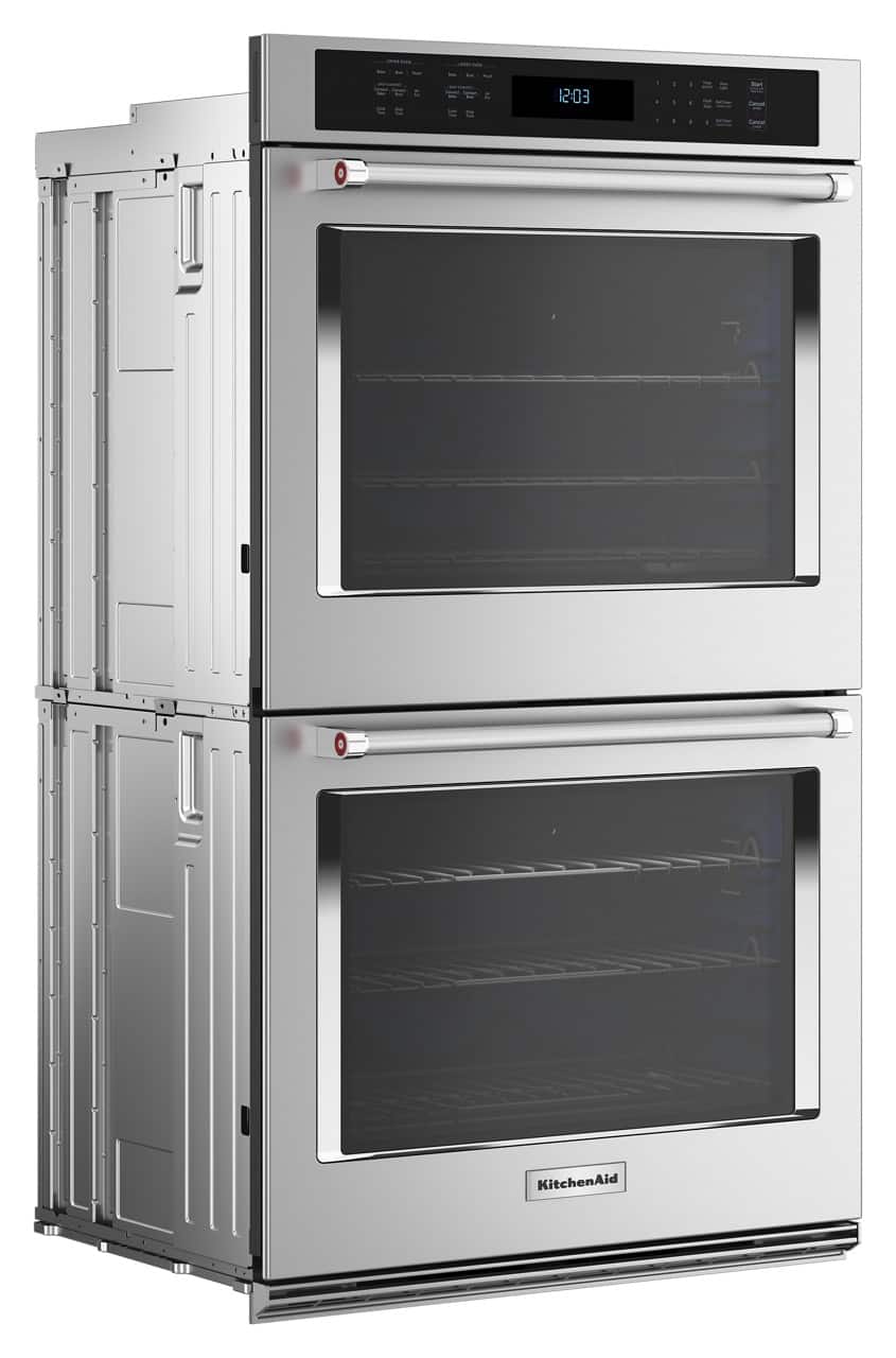 Alt View 1. KitchenAid - 27" Built-In Electric Convection Double Wall Oven with Air Fry Mode - Stainless Steel.