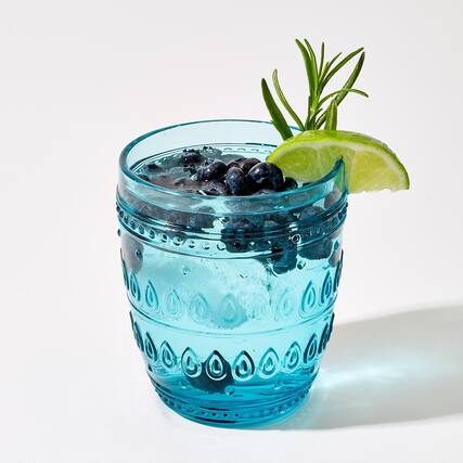 Front. Euro Ceramica Home - Fez Glassware 4 Piece 12oz Old Fashion Glass Set in Turquoise - Turqoise.