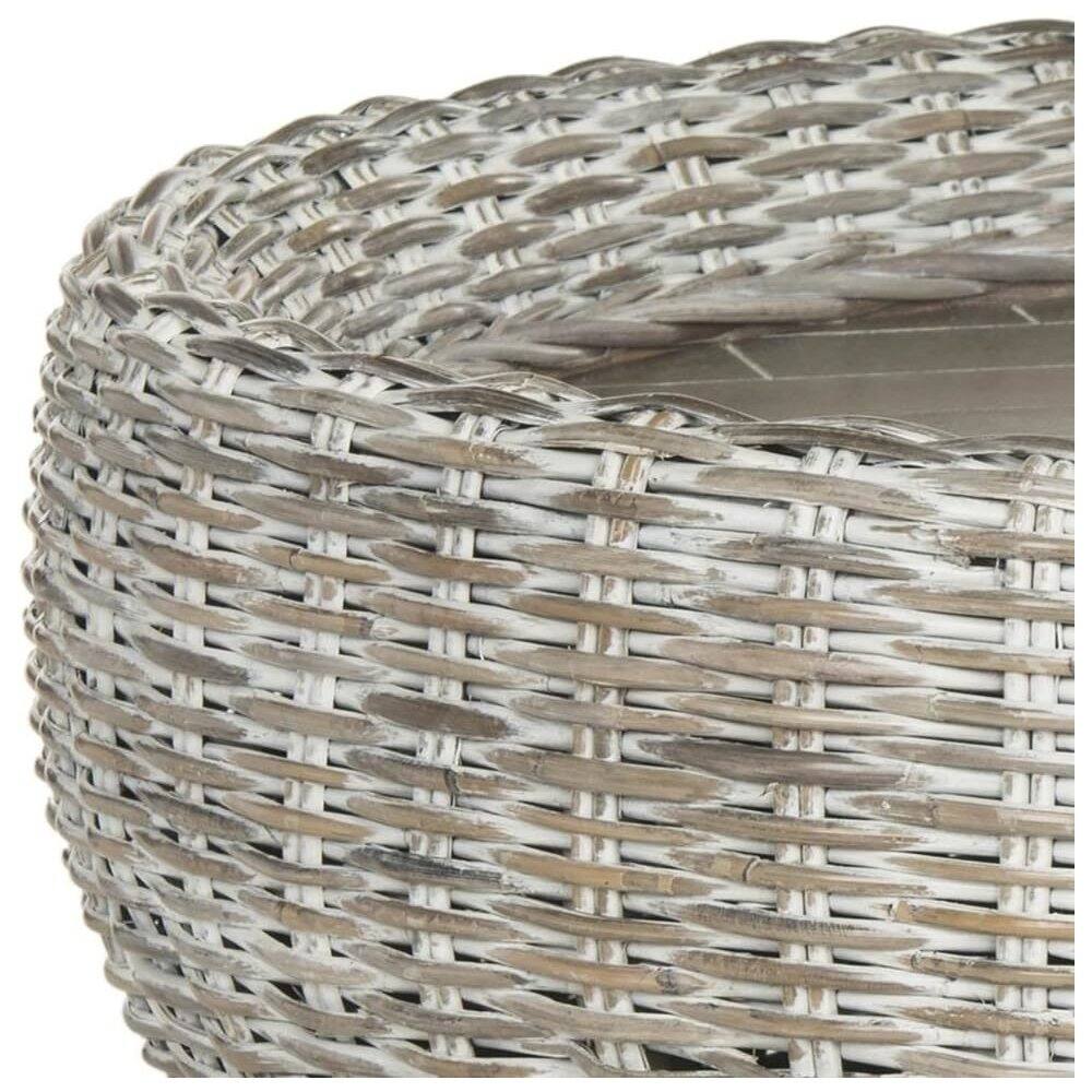 Front. Safavieh - Alley Wood Top Coffee Table, Grey - Gray.