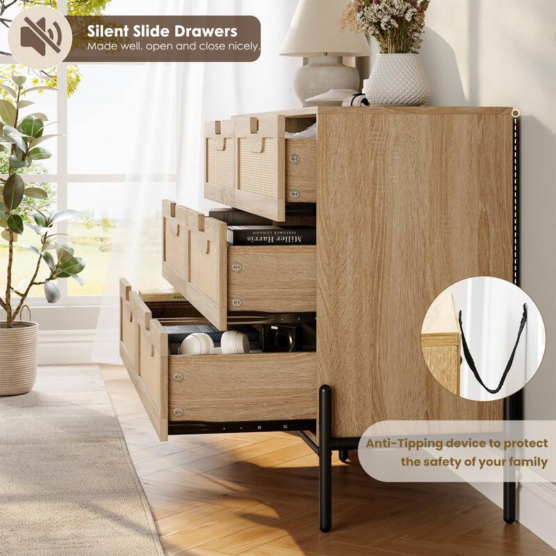 Silent Slide Drawers  
Made well, open and close nicely.

Anti-Tipping device to protect the safety of your family