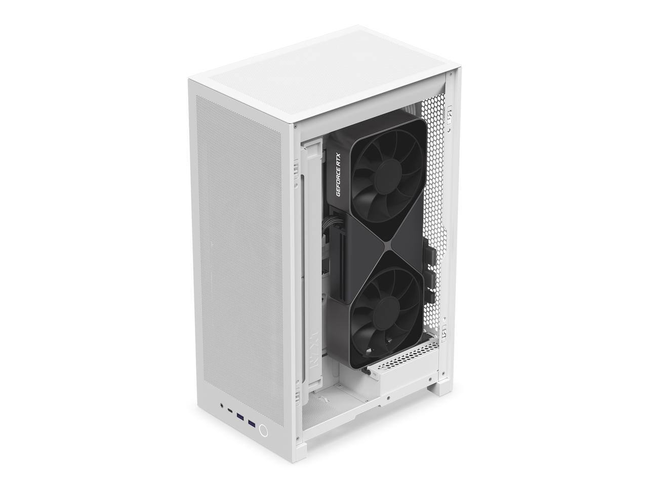 Alt View 10. NZXT - NZXT H2 Flow (2026) mini-ITX Case - All White - White.