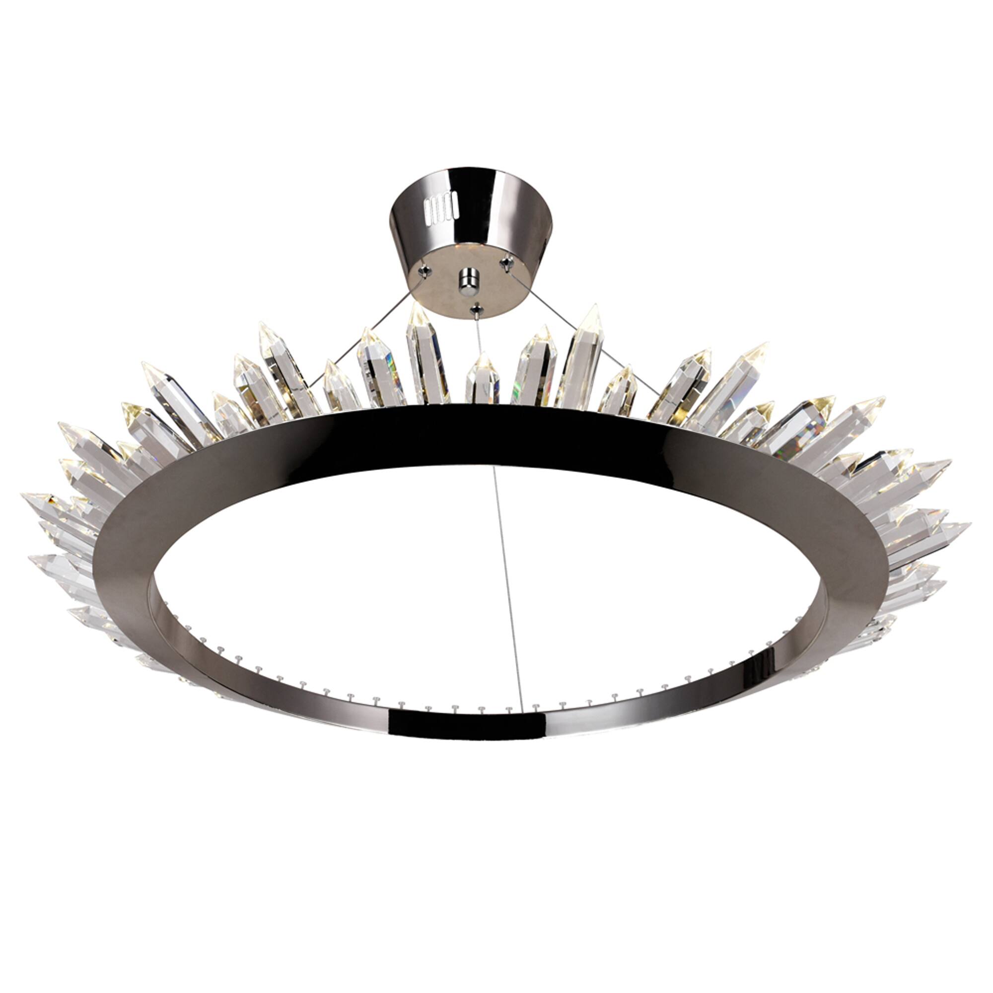 Angle. CWI Lighting - Arctic Queen LED Up Chandelier With Polished Nickel Finish - Polished Nickel.