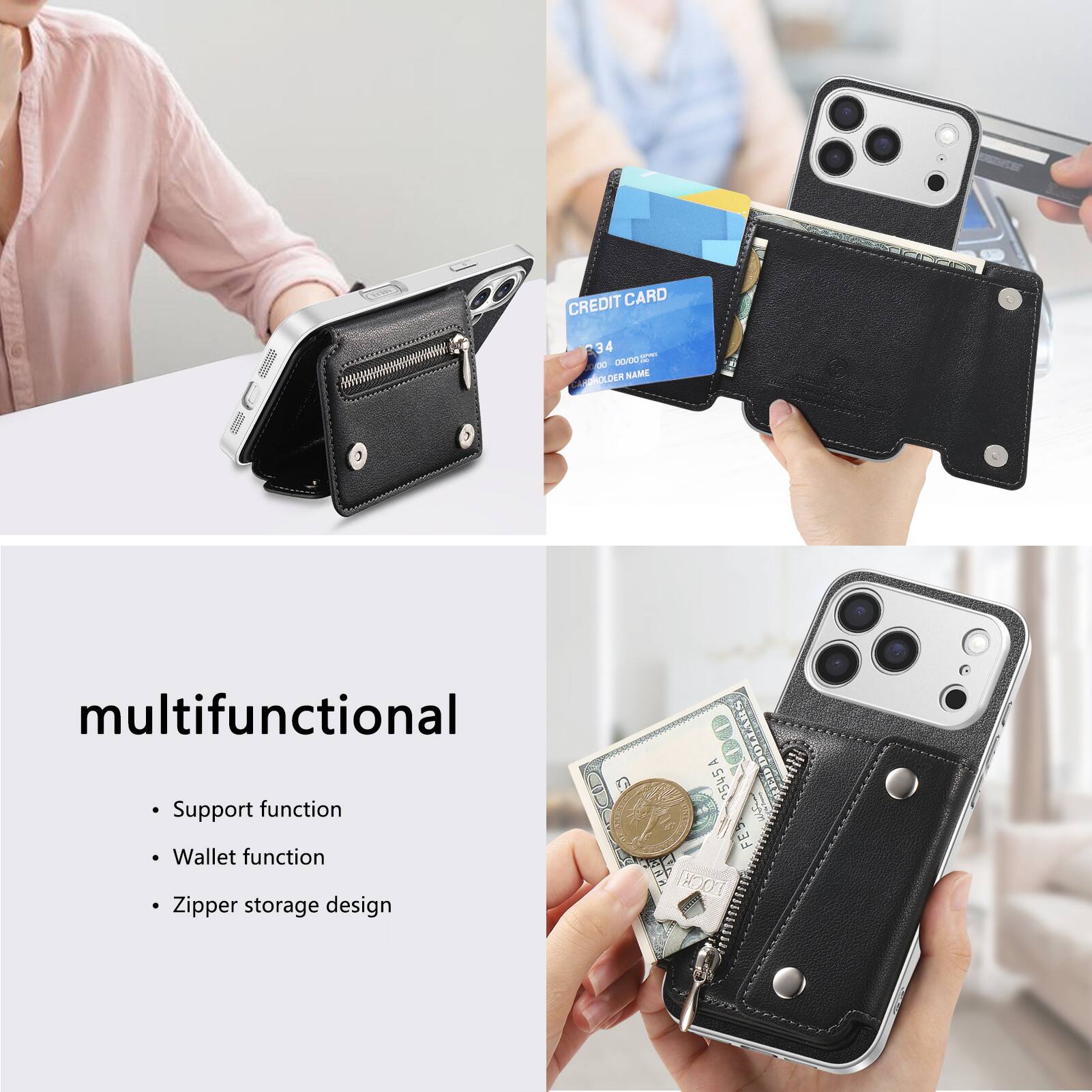CREDIT CARD 34 00 8,000 ARDHOLDER NAME

multifunctional
- Support function
- Wallet function
- Zipper storage design

A 2545A FE TOCK