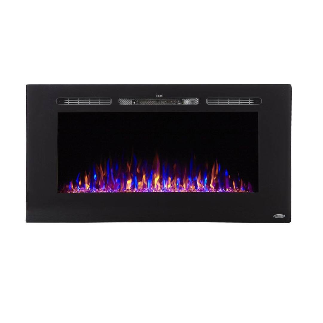 Alt View 2. Touchstone Home Products - 36 in. Wall Mounted Recessed Sideline Smart Electric Fireplace 1500W - Black.