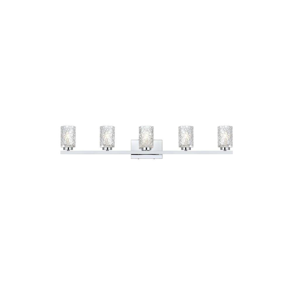 Back. Living District - Cassie 41 inch Wall Sconce in Chrome - Chrome And Clear.