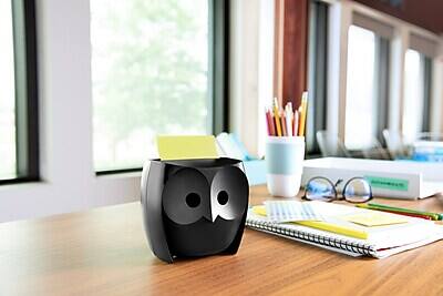 Alt View 8. Post-it - Pop-up Owl Design Dispenser for 3" x 3" Notes - Black.
