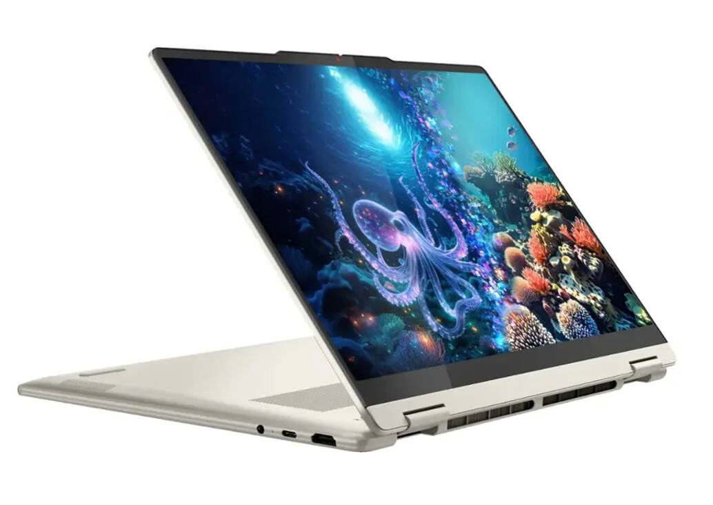 Alt View 4. Lenovo - Lenovo Yoga 7 2-in-1 Laptop 14.0 WUXGA Display (AMD Ryzen AI 7 350, 16GB LPDDR5X, 1TB SSD, Win 11 Home) - Seashell.