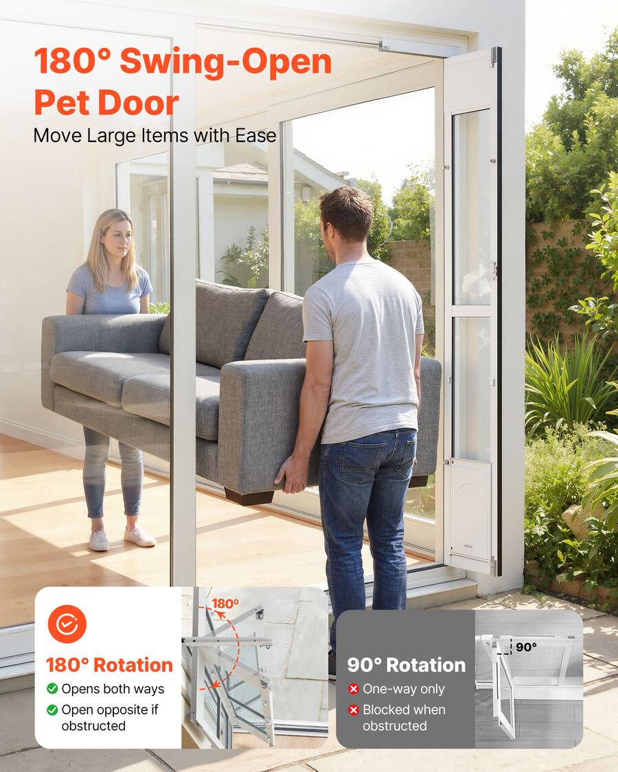 VEVOR Dog Door for Sliding Glass Door, 75 7/8