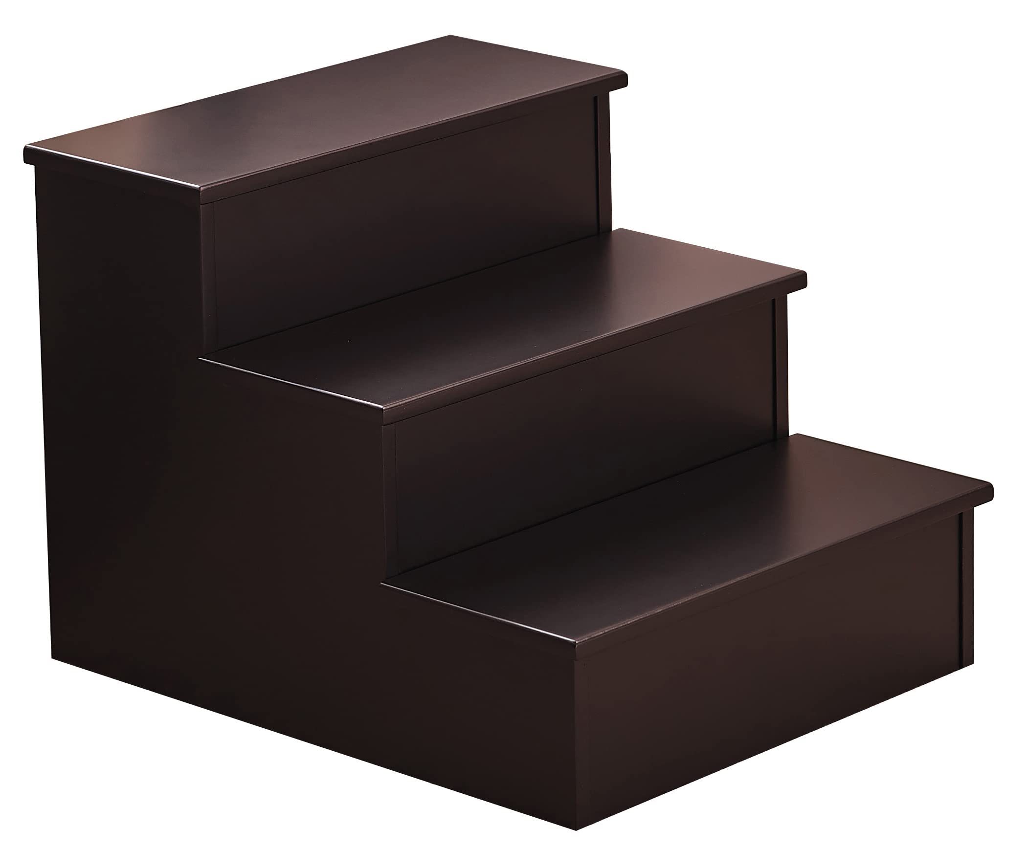Alt View 1. Kings Brand Furniture - Kings Brand Furniture Darien 3 Step Wood Step Stool for Adults or Kids, Dog Stairs - Dark cherry.