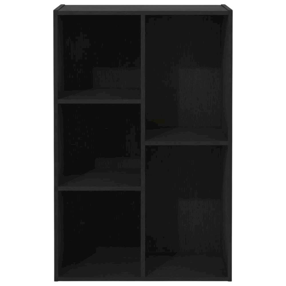 Back. FurniFact - Black Reversible Cube Storage Shelf With Open Compartments And Durable Finish - Blackwood.