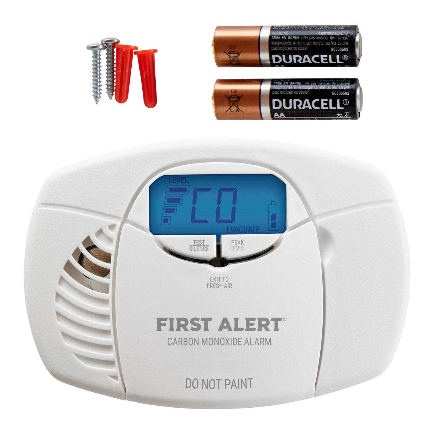 First Alert CO3 B01D T Battery Operated Carbon Monoxide Alarm, Digital ...