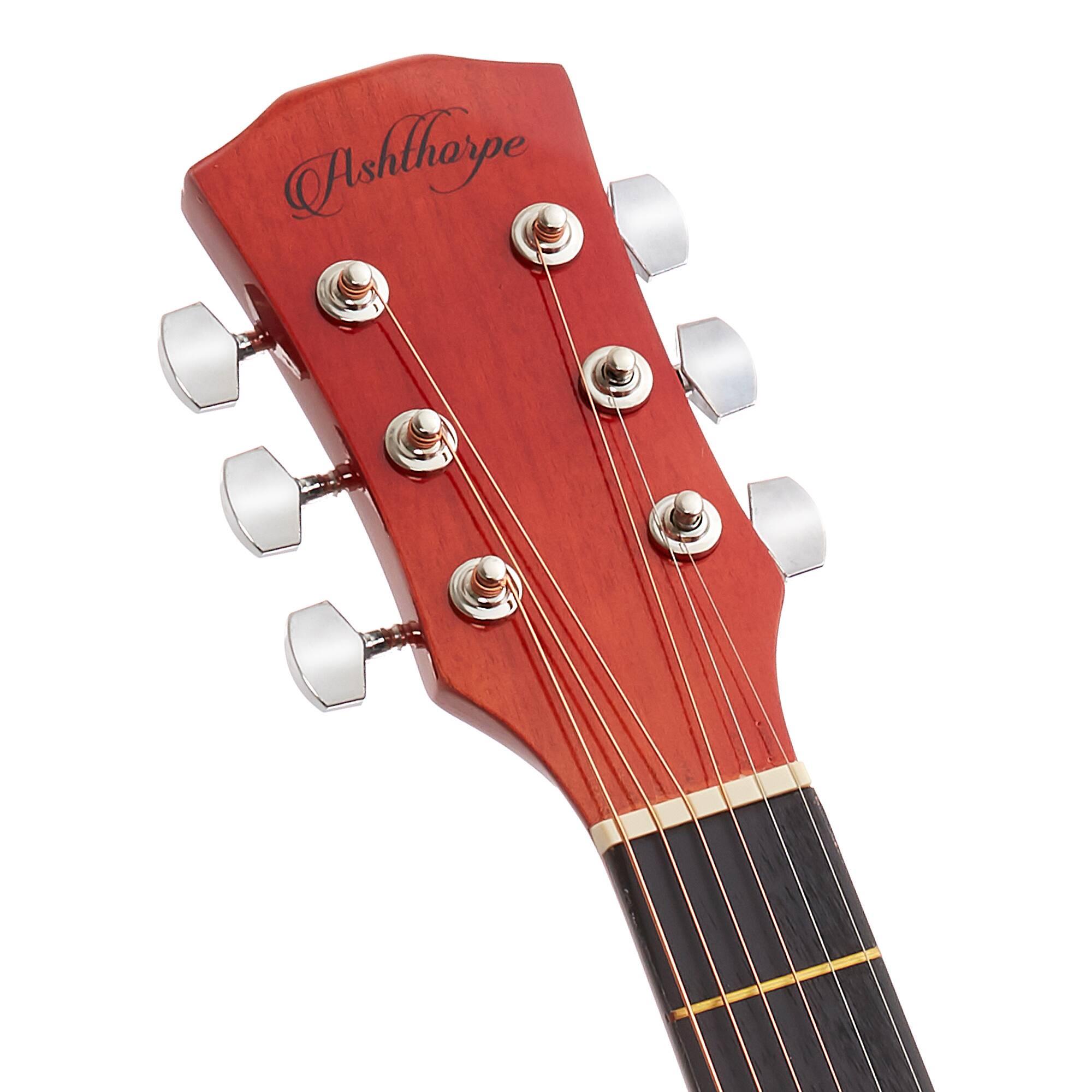 Alt View 2. Ashthorpe - 41-in Beginner Cutaway Acoustic Guitar Package with Gig Bag - Natural.