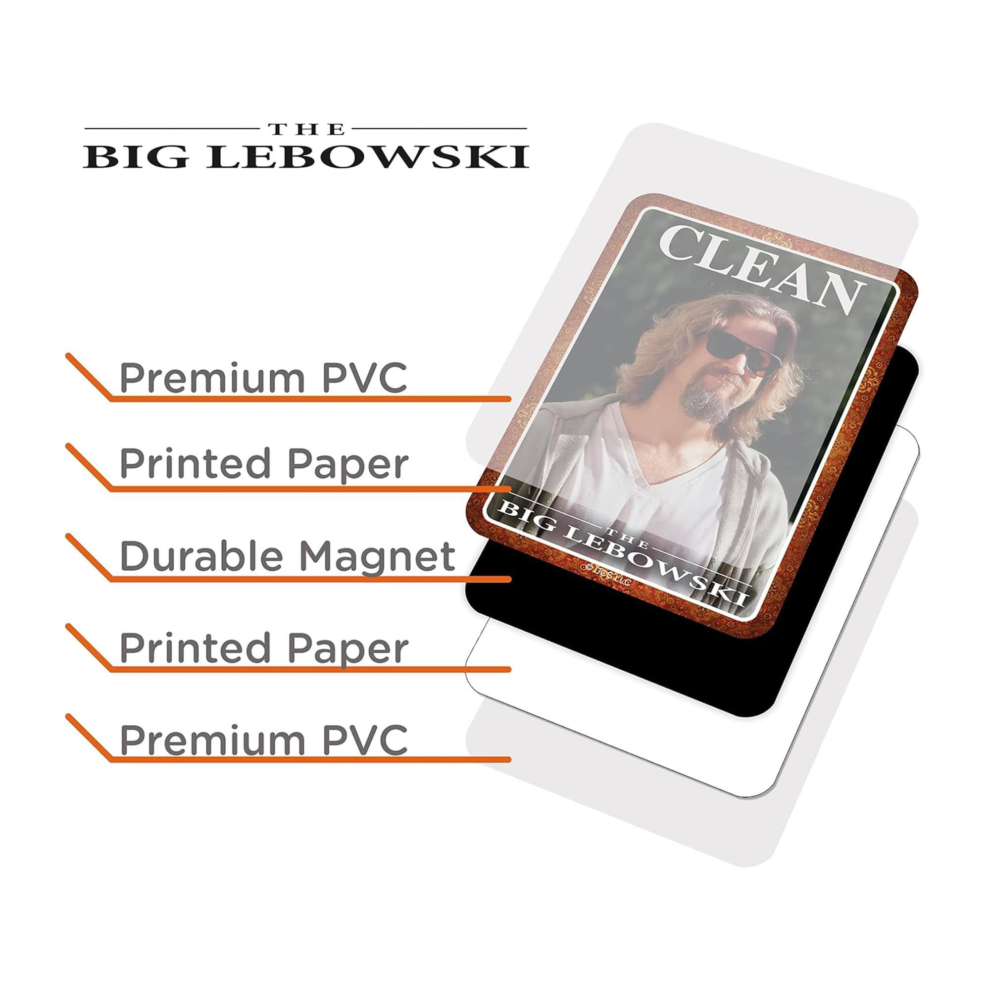 THE BIG LEBOWSKI CLEAN

Premium PVC
Printed Paper
Durable Magnet
Printed Paper
Premium PVC