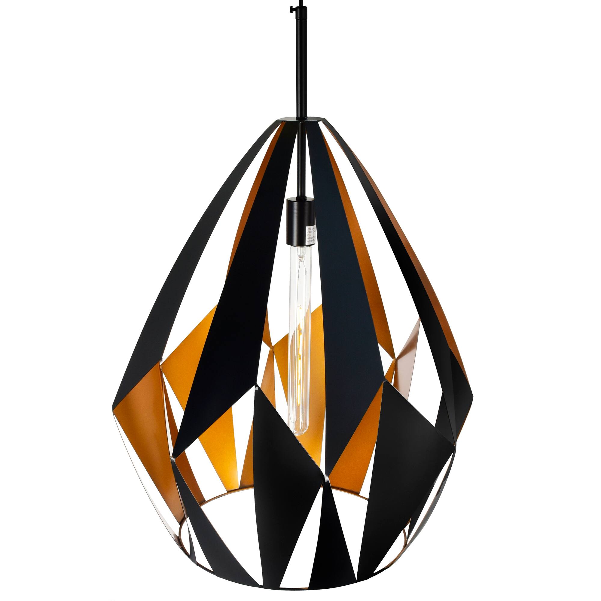 Back. CWI Lighting - Oxide 1 Light Down Pendant With Black+Copper Finish - Black & Copper.