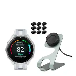 Garmin - Forerunner 965 GPS Running Smartwatch (White) with Charger Stand Bundle - White - (2025)