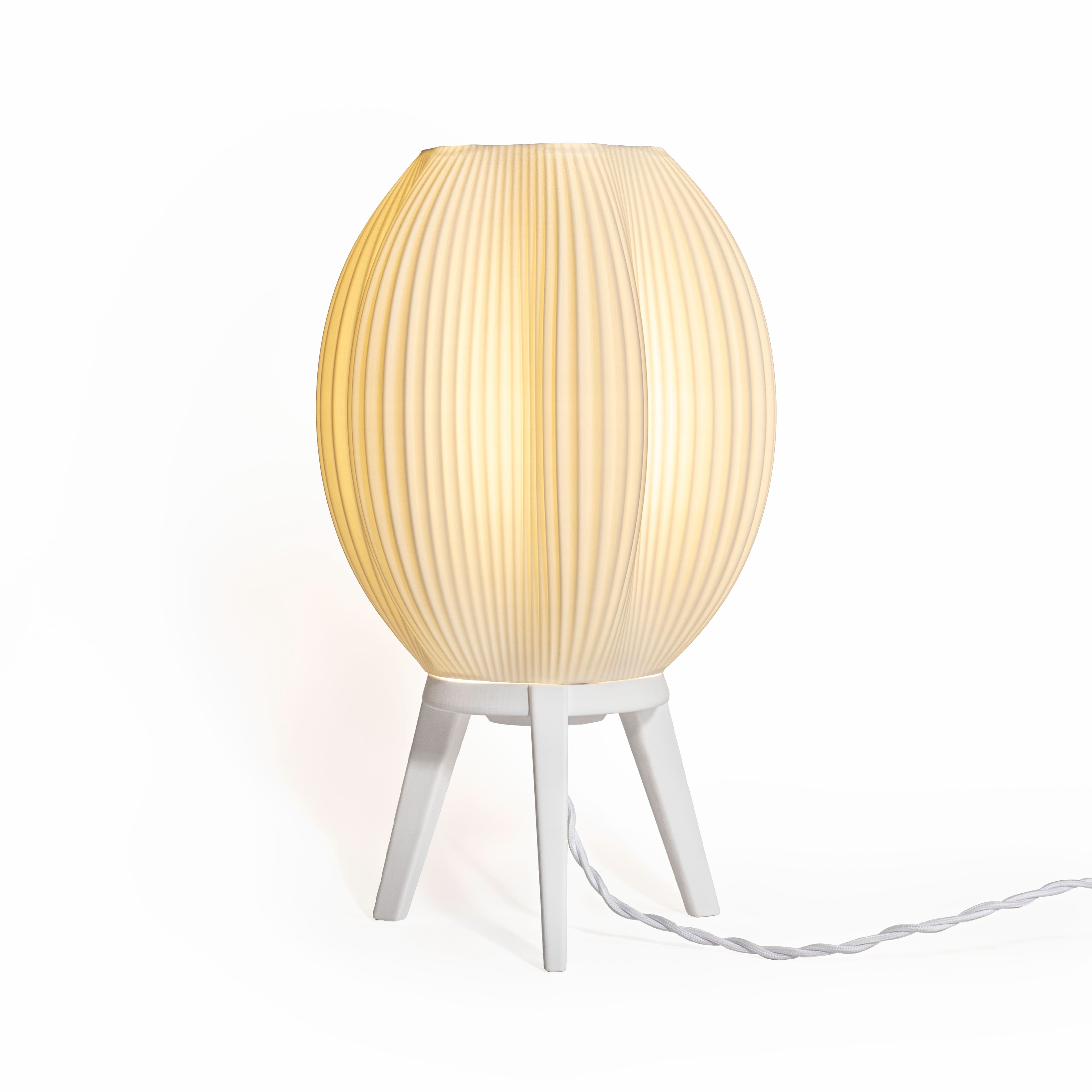 "Jonathan Y - Wavy 16.5"" Modern Contemporary Plant-Based PLA 3D Printed Dimmable LED Table Lamp - White" price history on PriceWatchPro