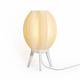 Jonathan Y - Wavy 16.5" Modern Contemporary Plant-Based PLA 3D Printed Dimmable LED Table Lamp - White