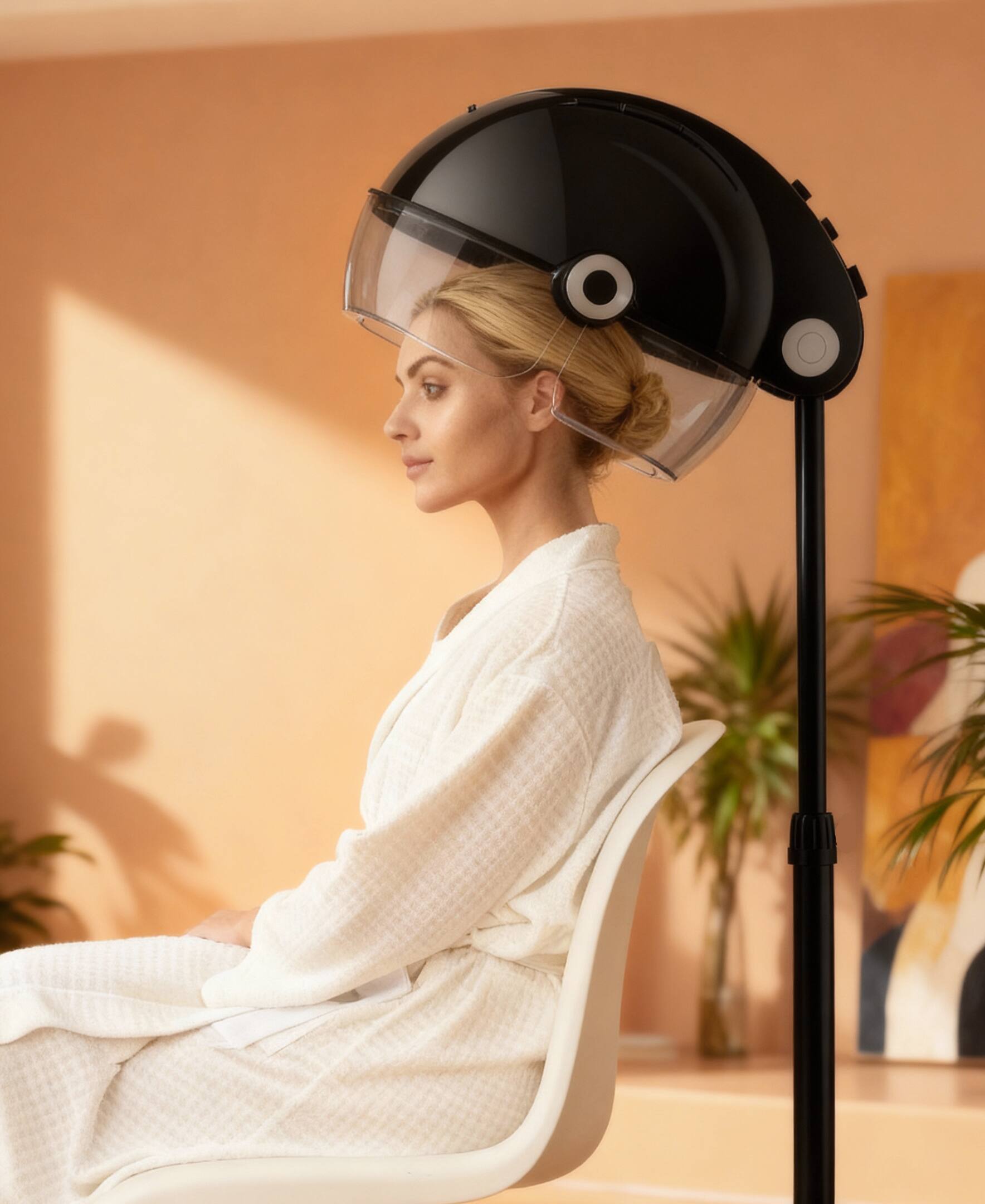 Alt View 6. Sugift - Professional Ionic Standing Hair Dryer with Temperature and Speed Adjustment, 60-Minute Timer, Height Adjustable Design - Black.