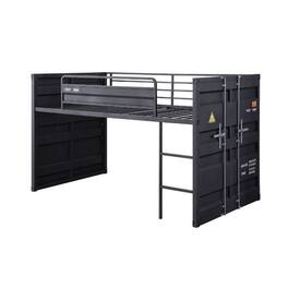 Manhattan Lane - Twin Loft Bed with Metal Frame and Slide - Gray