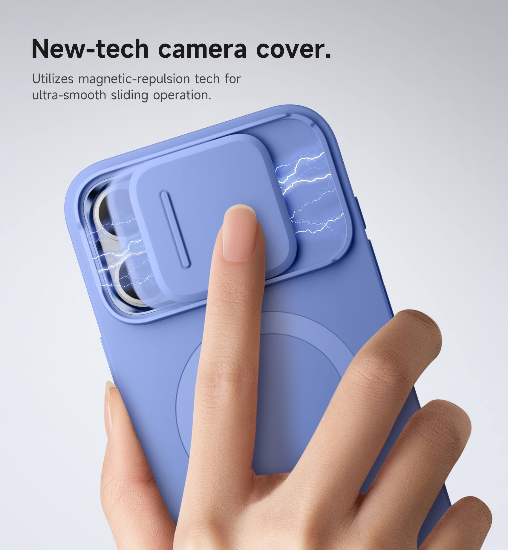 New-tech camera cover.  
Utilizes magnetic-repulsion tech for ultra-smooth sliding operation.