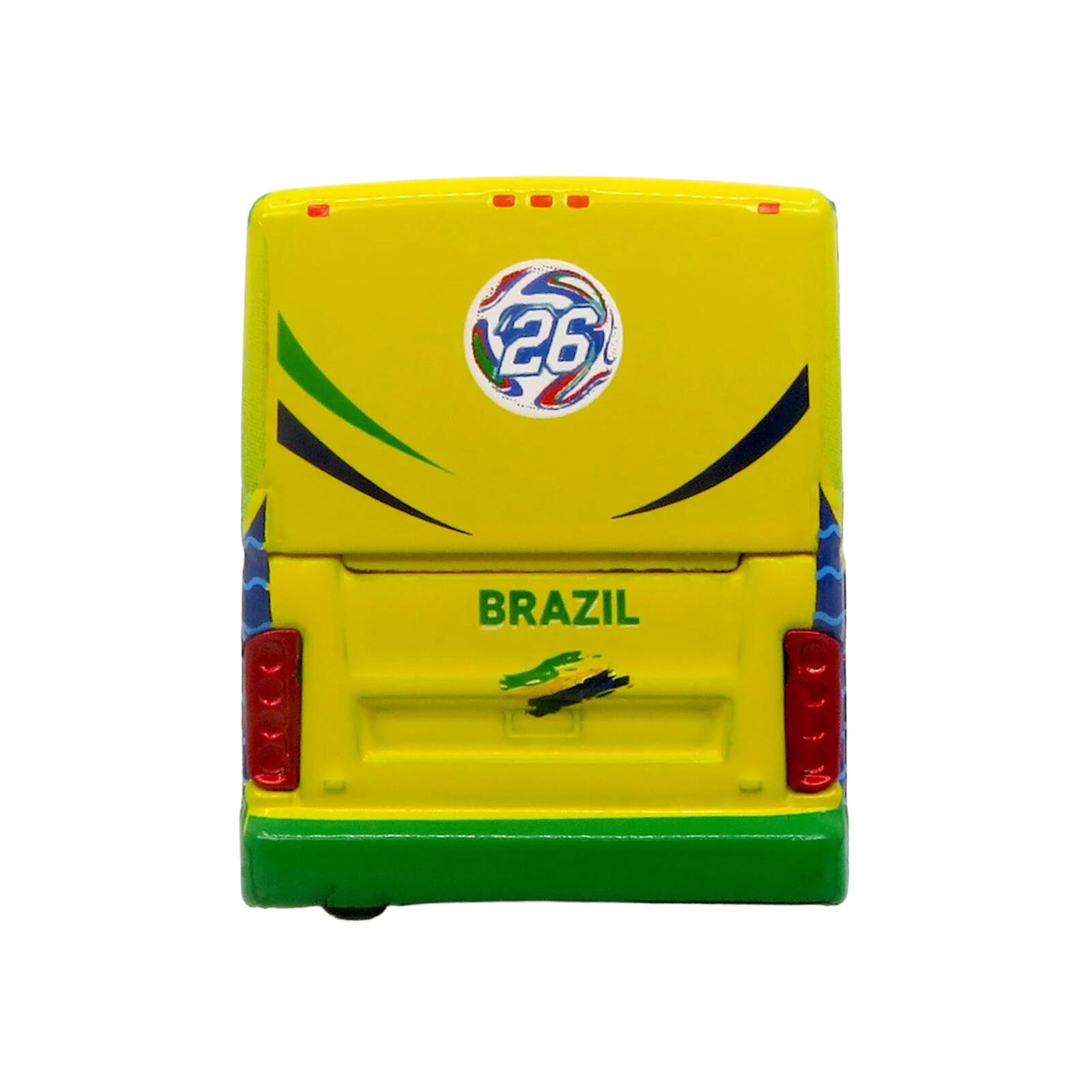 Alt View 4. Iconic Replicas - Van Hool CX-45 Coach Bus "Brazil National Football Team" Yellow & Green w/Graphics 1/87 (HO) Model by Iconic Replicas.