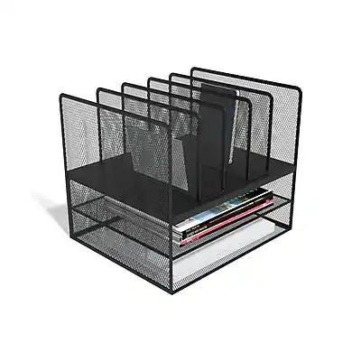 Mesh File Hanger TRU RED 7 Compartment Metal Mesh File Organizer Matte Black - Best Buy