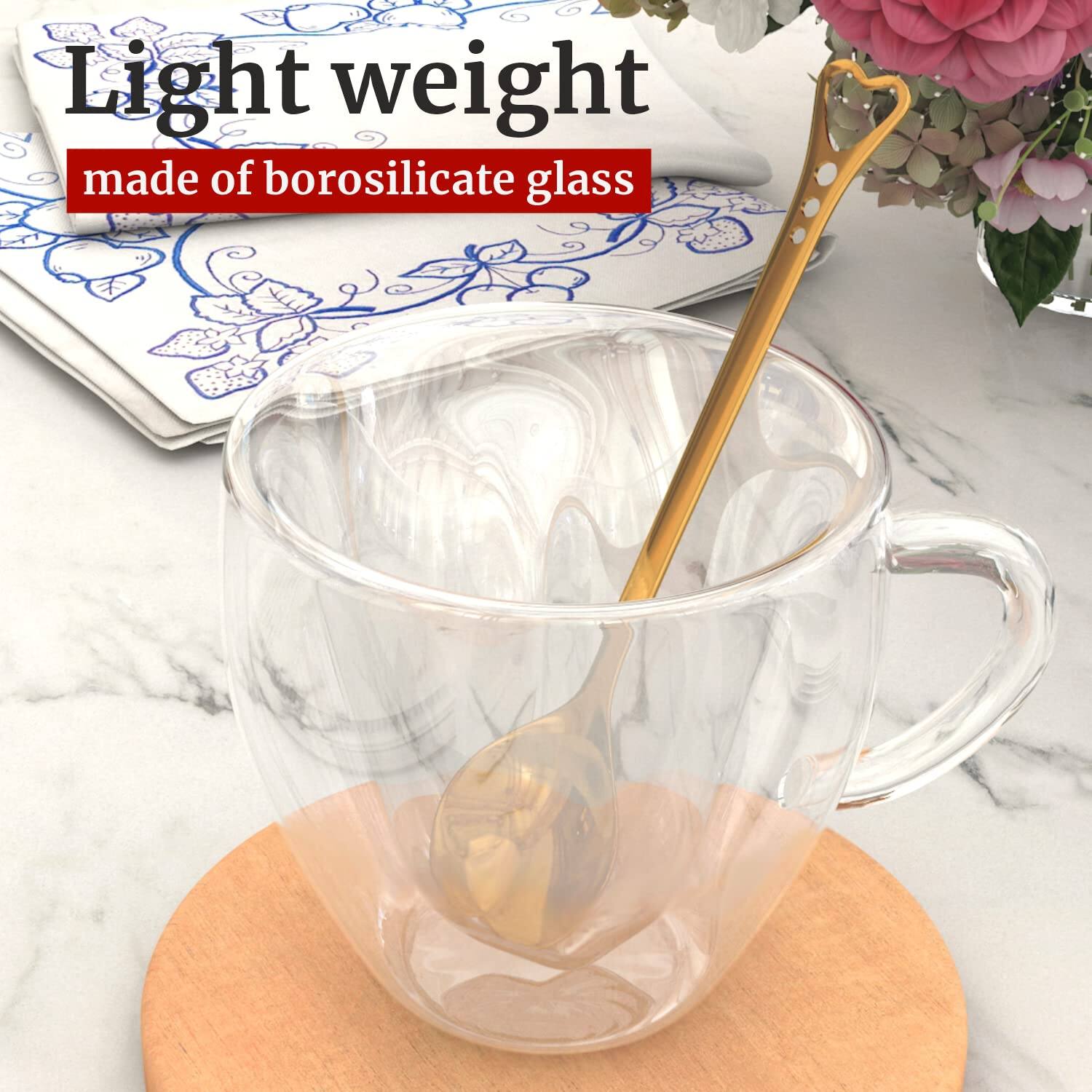 Light weight  
made of borosilicate glass