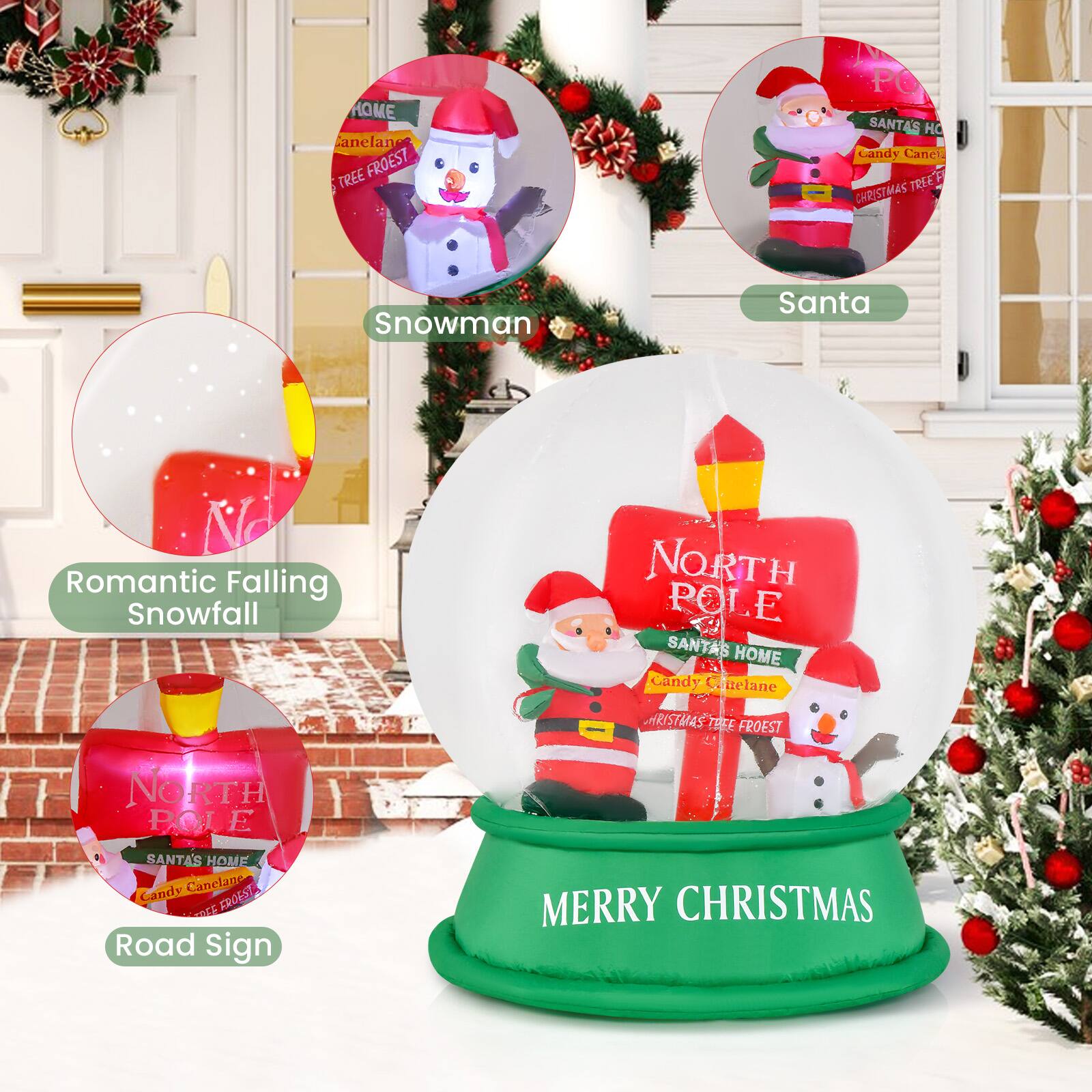 Group:

1. North Pole Santa's Home
2. Romantic Falling Snowfall
3. Merry Christmas
4. Road Sign
5. Candy Canclane Tree
6. Snowman
7. Santa

Corrected text:

1. North Pole Santa's Home
2. Romantic Falling Snowfall
3. Merry Christmas
4. Road Sign
5. Candy Canclane Tree
6. Snowman
7. Santa

The text is grouped correctly, and there are no errors in the corrected text.