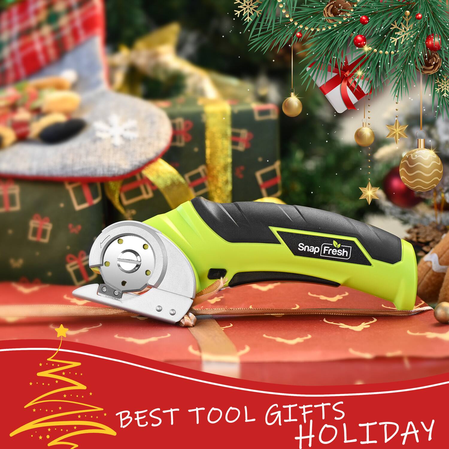 SnapFresh Cordless Electric Scissors 4V Mini Cutter for Carpet