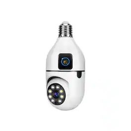 Cluzine - Light Bulb Camera,Smart Camera for Home Security, Dual Lens 360 Panoramic Monitoring