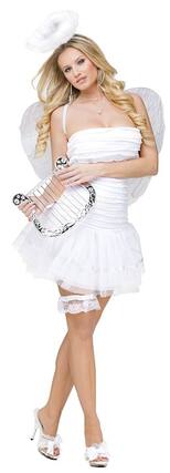 Front. Fun World - White Angelic Heaven on Earth Women Adult Halloween Costume - US Size 10-14 - White.